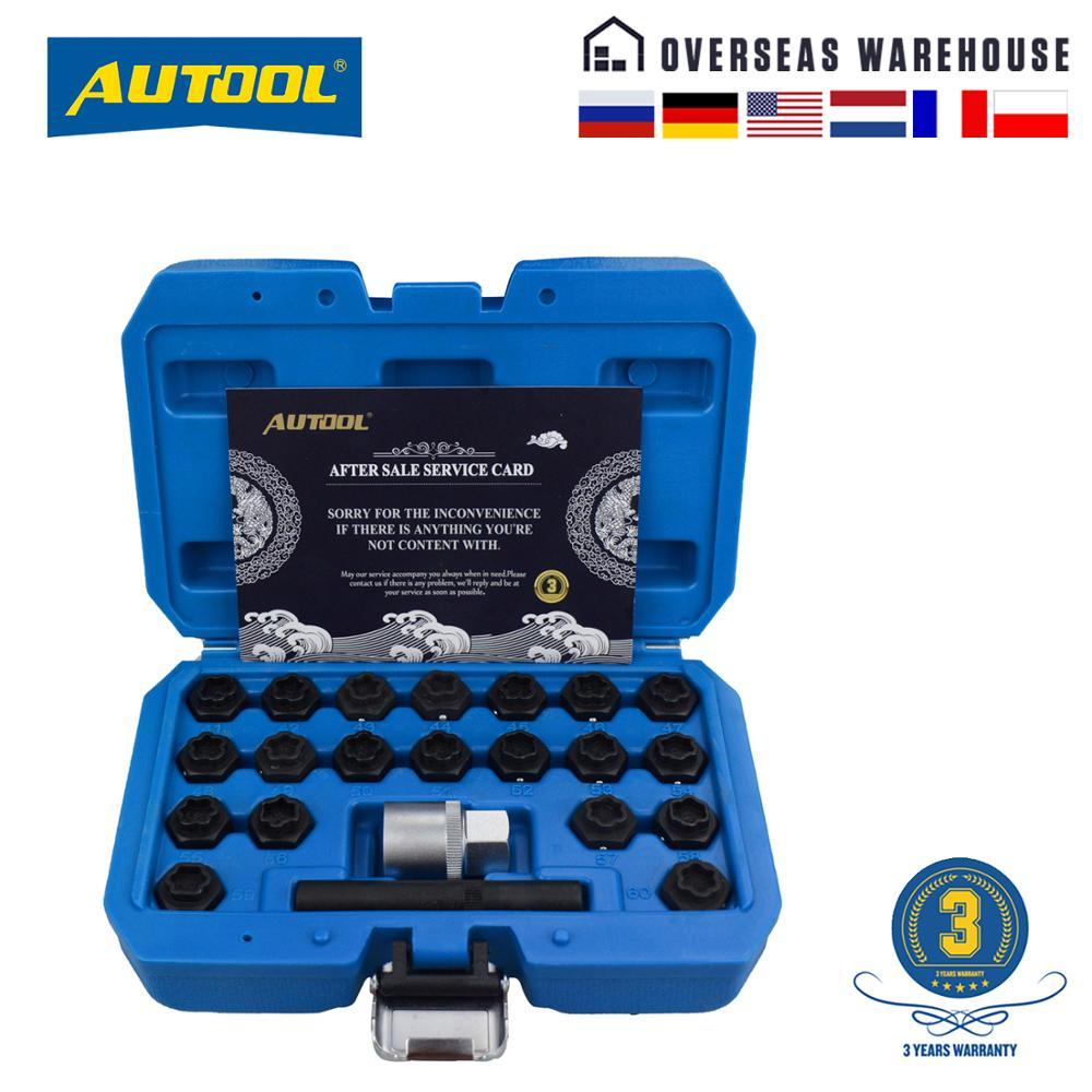 AUTOOL 22pcs Wheel Lock Key Removal Kit For BMW Series Wheel Anti Theft