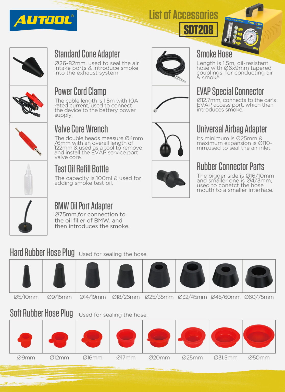 AUTOOL SDT208 Smoke for Leak Detection