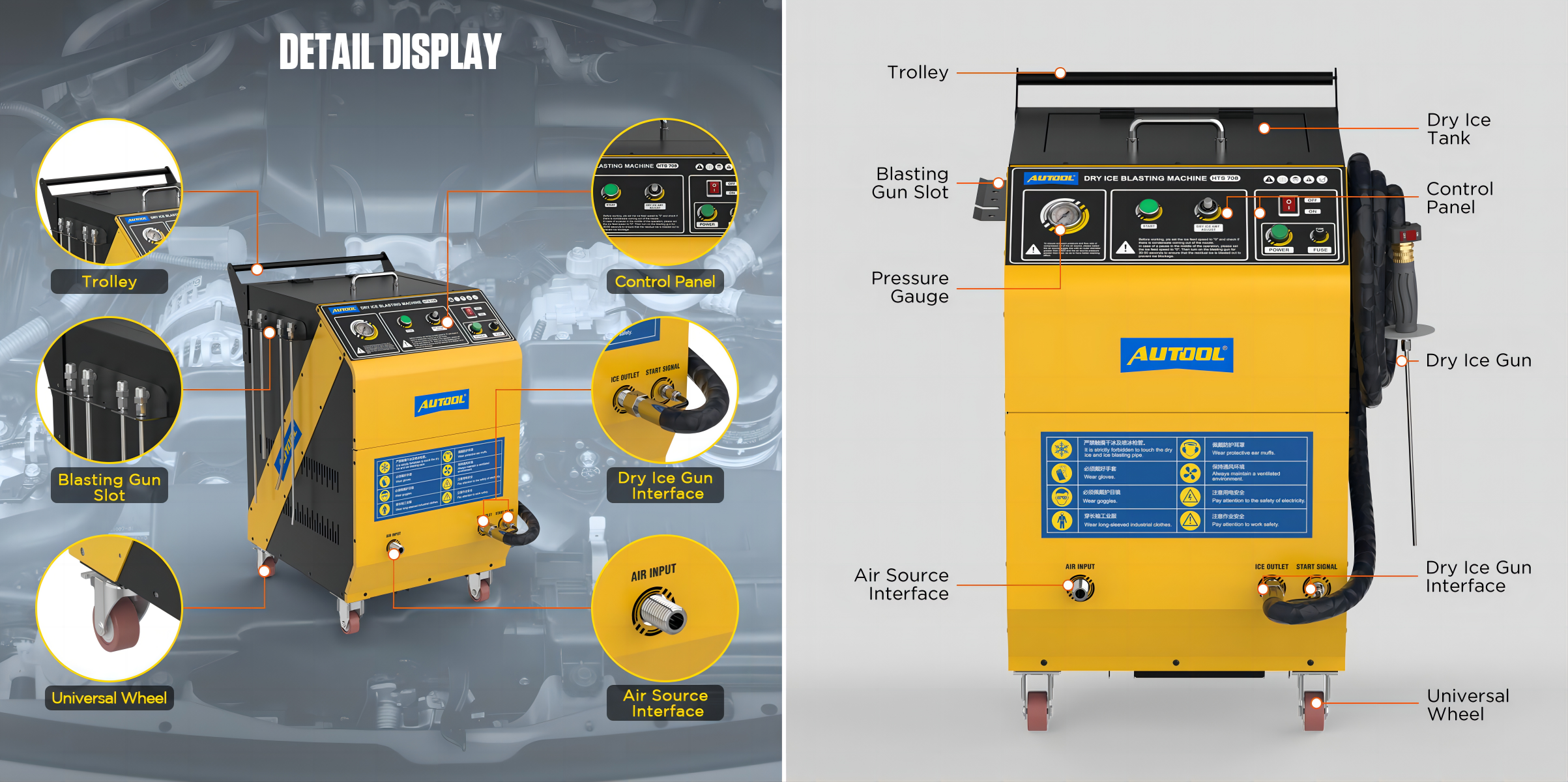 QPKING Dry Ice Blasting Machine,HTS708 Industrial Dry Ice Blasting Cleaning  Machine Scientific Dry Ice Blast Cleaners,Dry Ice DE-Carbon Cleaner