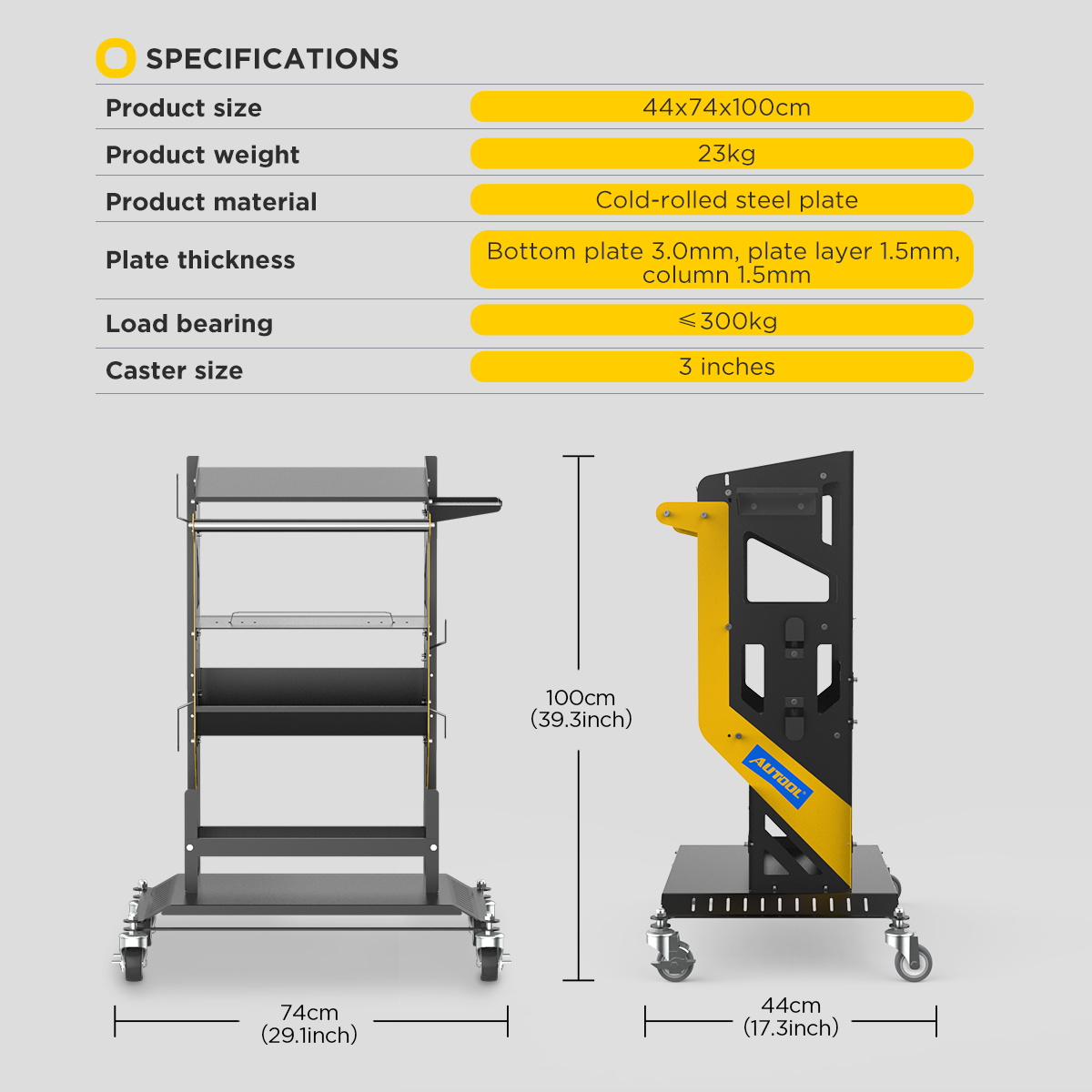 Airaj 3 Tier Rolling Tool Cart Carro Herramientas Mecánicas - Temu Chile