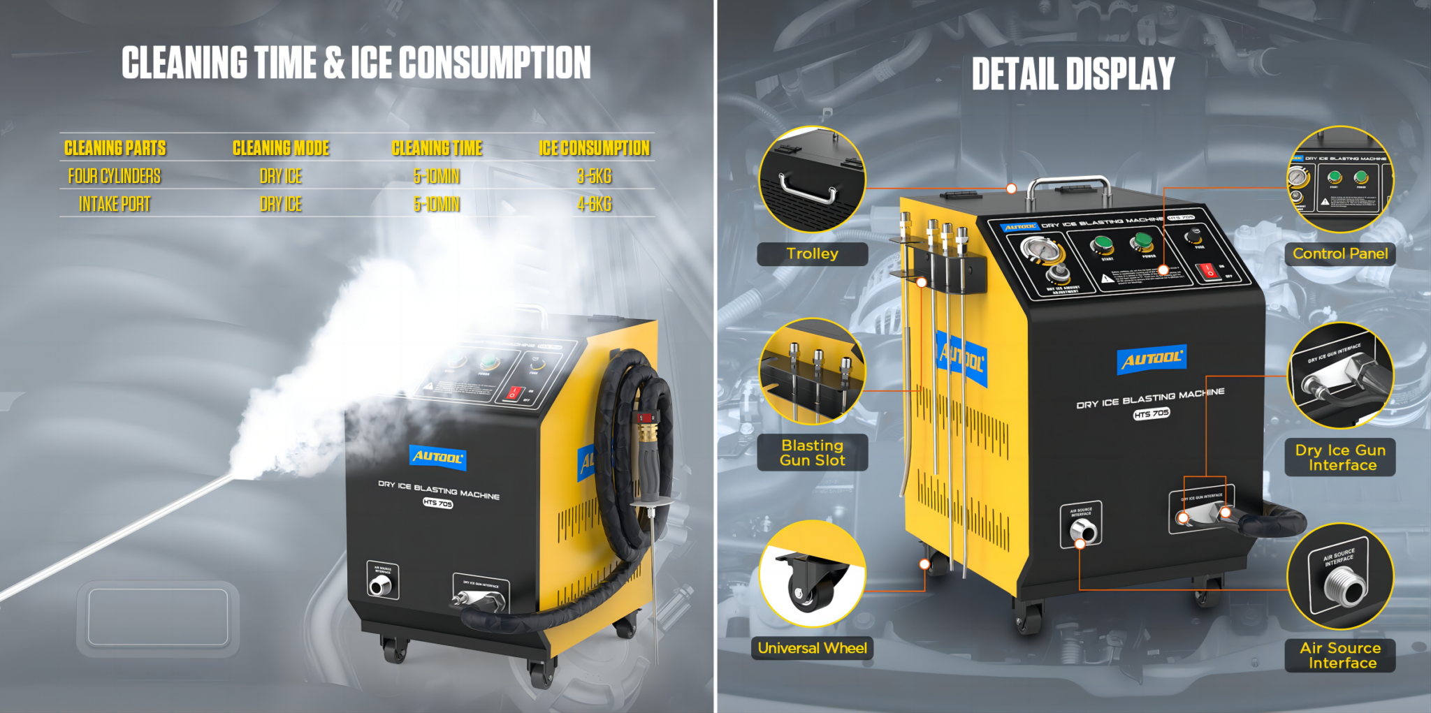 AUTOOL HTS705 Dry Ice Cleaning Machine Dry Ice Blaster AUTOOL