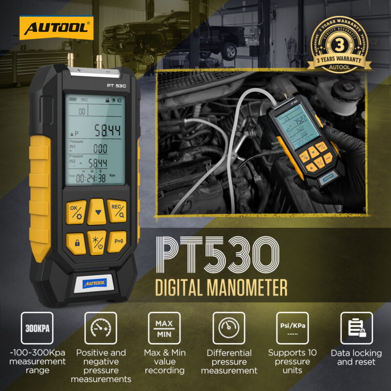 Digital Manometer Dual Port Pressure Gauge