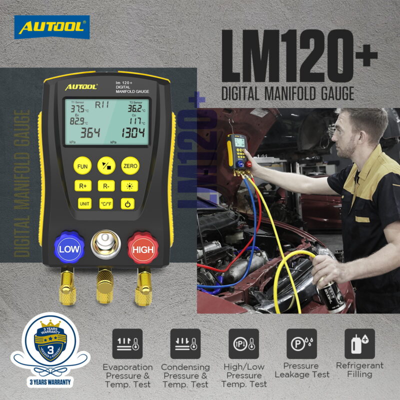 LM120+ refrigerant gauges digital hvac gauges