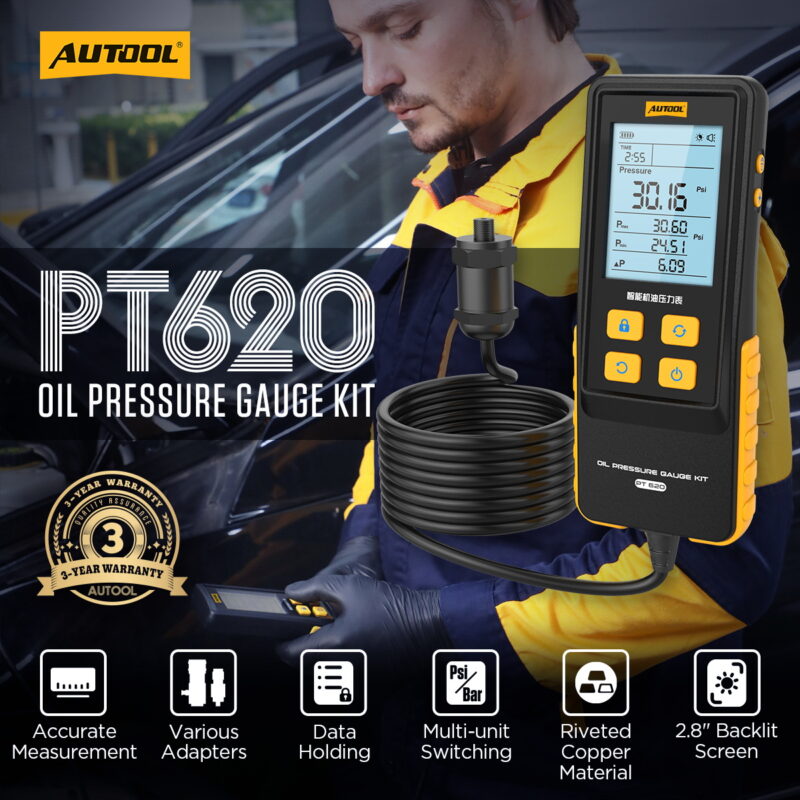 Engine Oil Pressure Gauge with Digital Display