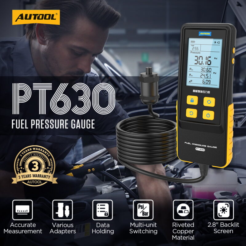 Automobile Fuel Pressure Gauge with Digital Display